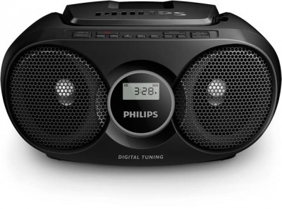 Rádió, CD-lejátszóval, PHILIPS "AZ215", fekete